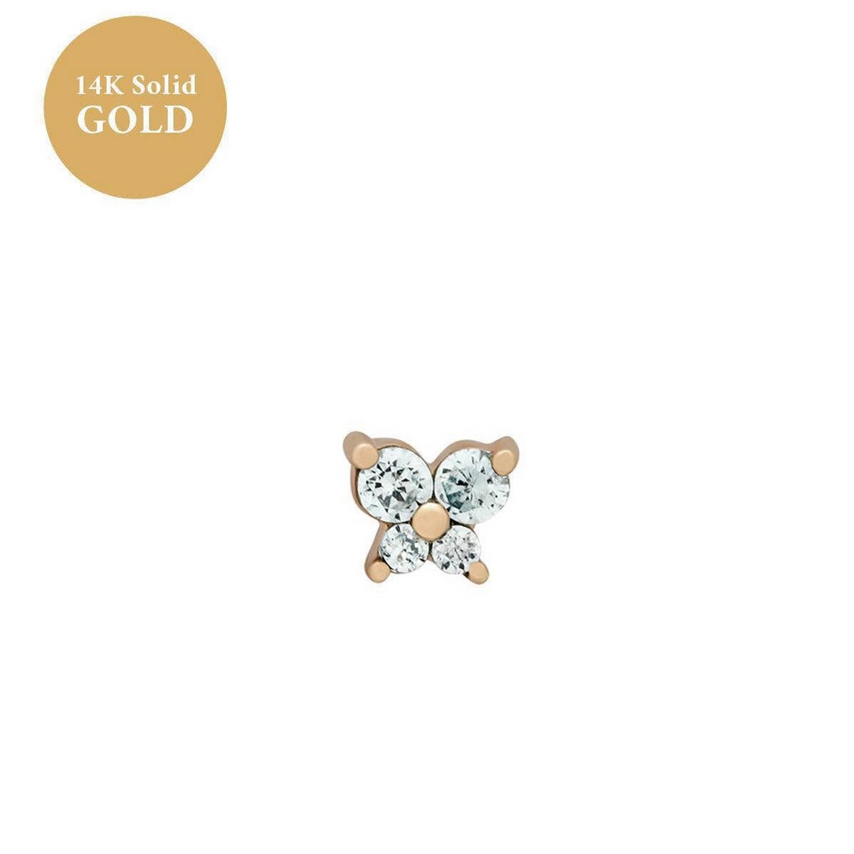 Zodiac Birthstone Butterfly Piercing Stud Earrings_Cwaje5088