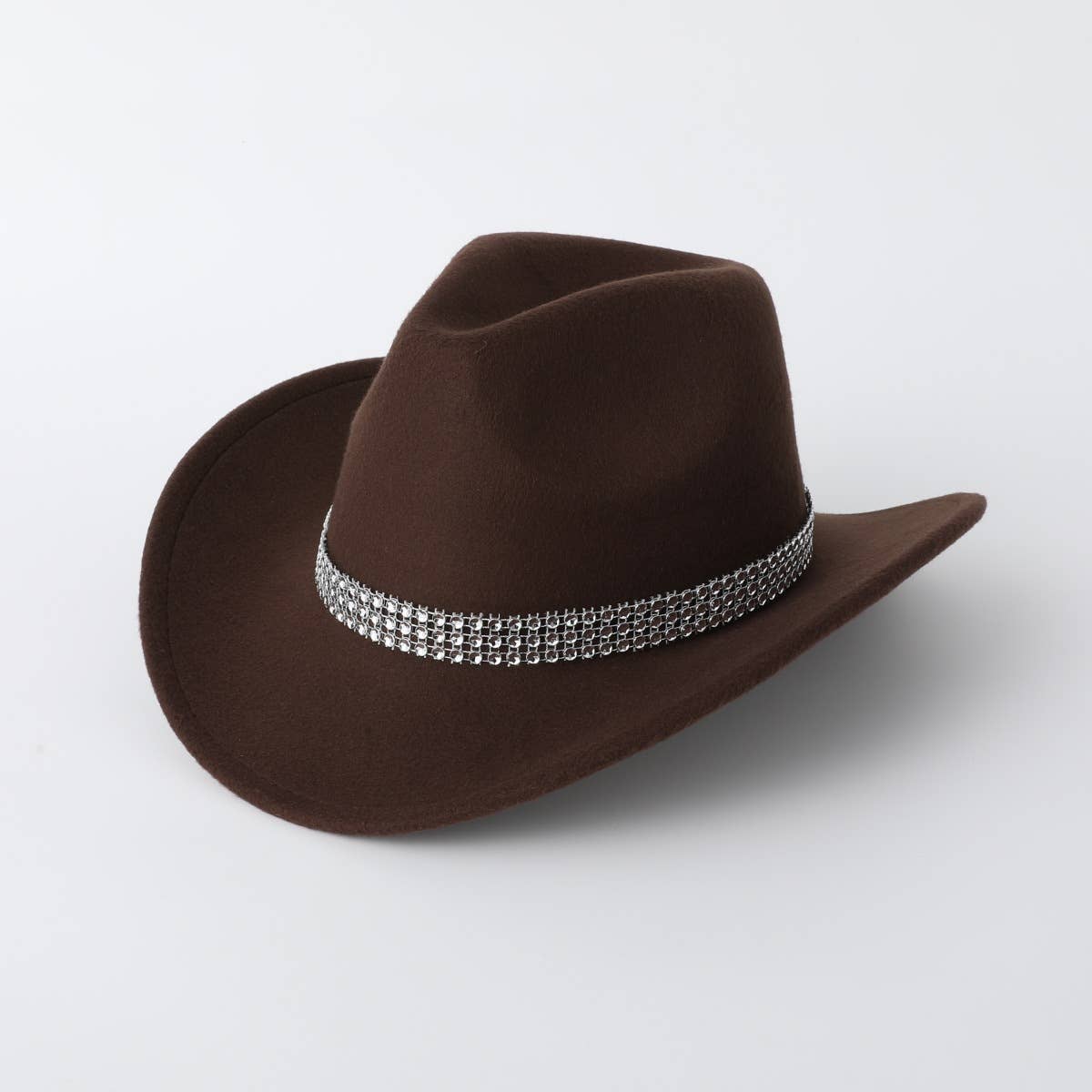 SOLID COLOR WESTERN FELT COWBOY FEDORA HAT_CWAH3629