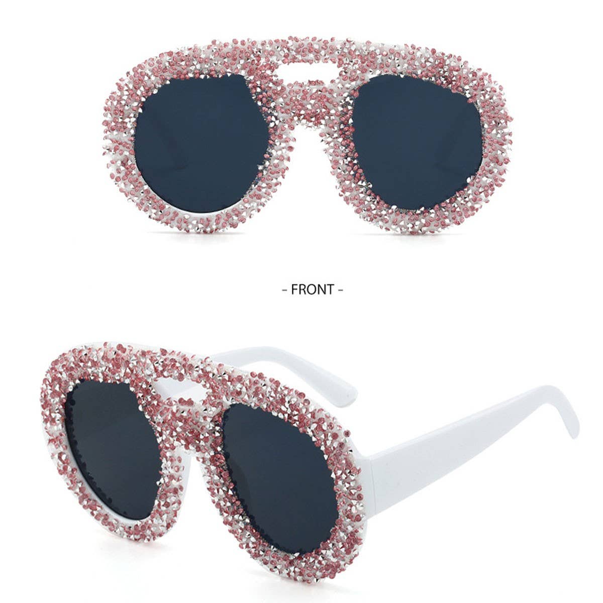 DOUBLE BEAM LARGE FRAME ROUND SUNGLASSES_CWASG0853