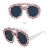 DOUBLE BEAM LARGE FRAME ROUND SUNGLASSES_CWASG0853