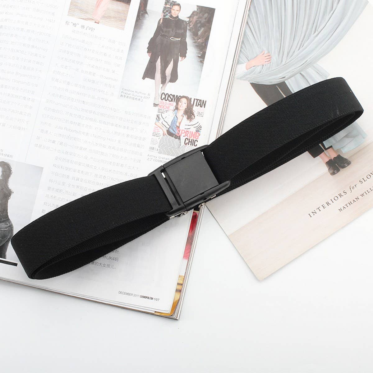 Cwabe0551_Plastic Buckle Elastic Belt