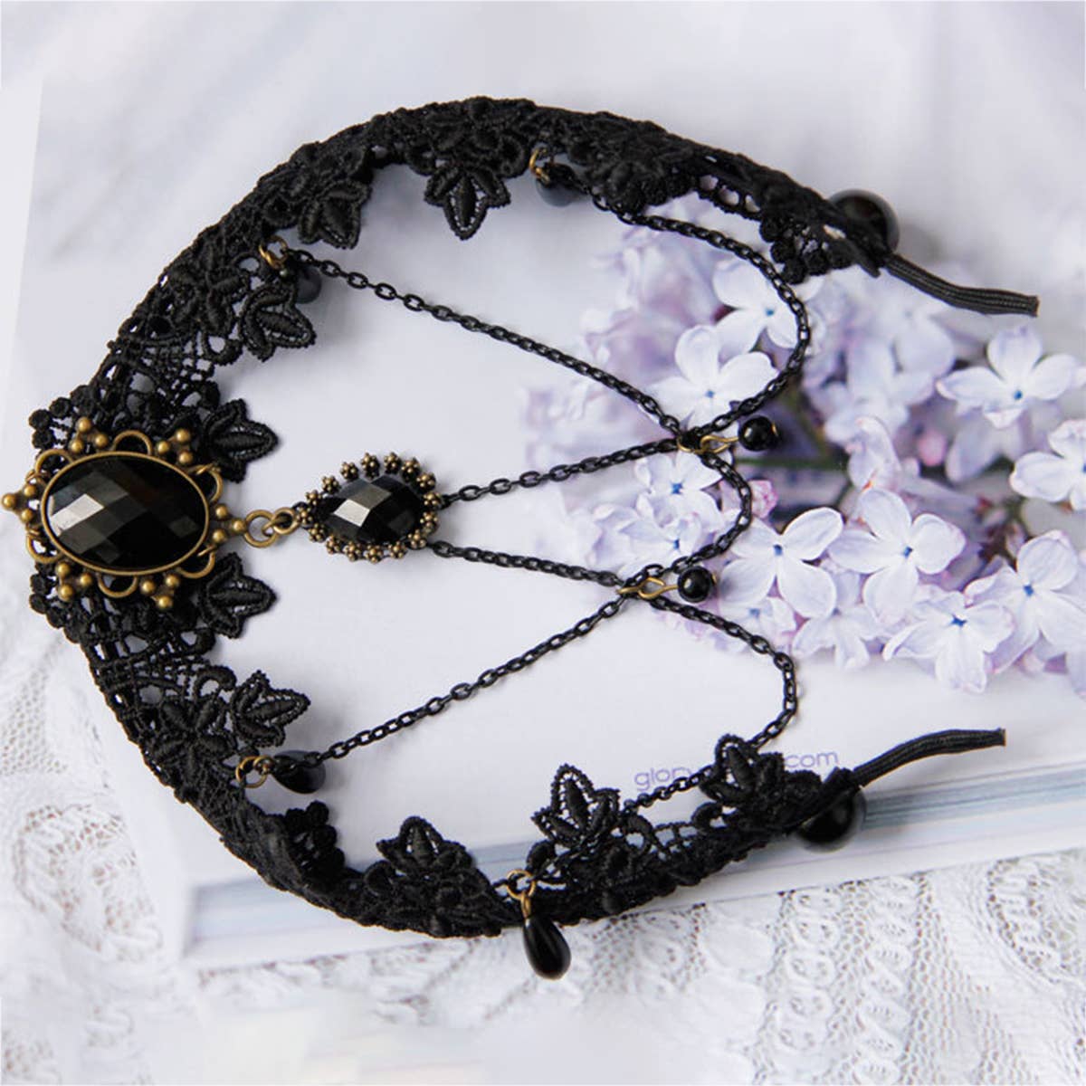 HALLOWEEN GOTHIC BRIDE LACE CREATIVE HAIR HOOP_CWMM0153