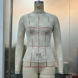 SEMI SHEER MESH LACE TOP BOTTOMING SHIRT_CWTBLL2660