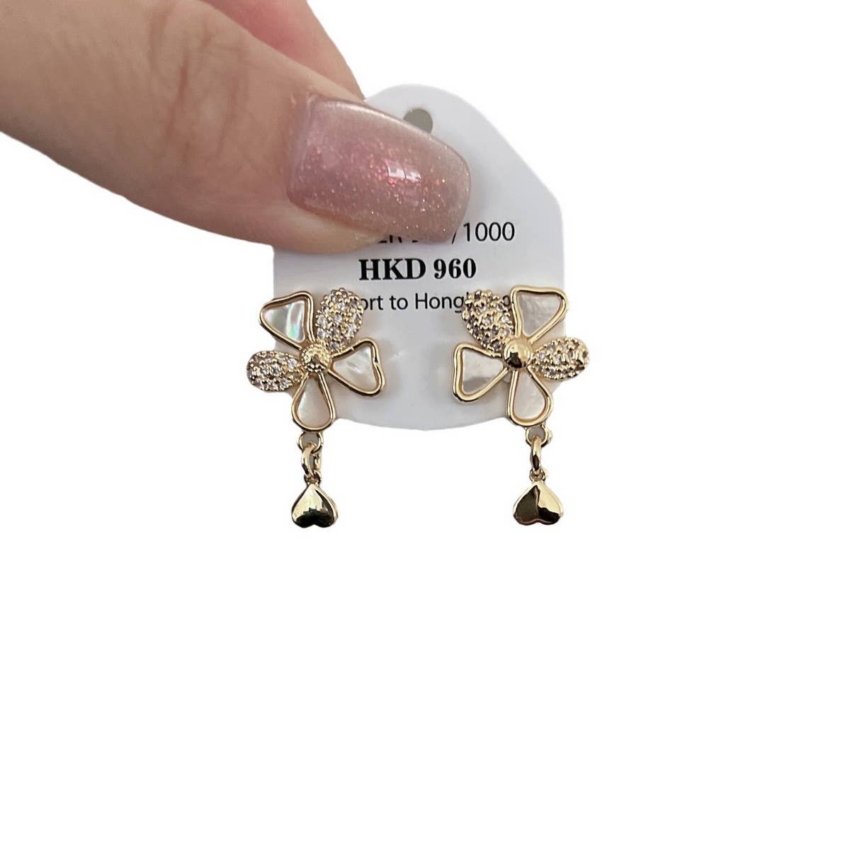 LIGHT LUXURY SHELL FLOWER EARRINGS_CWAJE1355