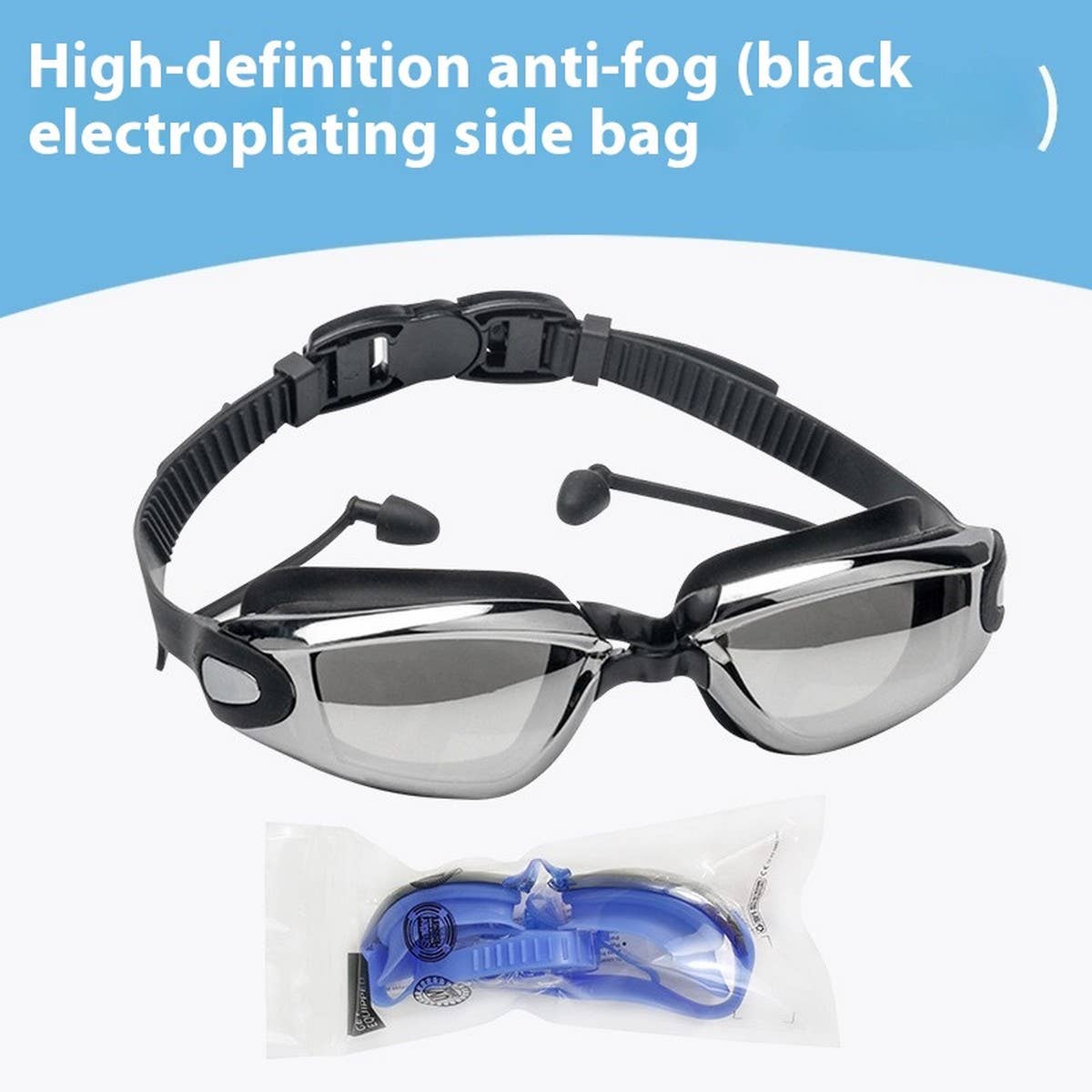 ADULT RACING SWIM GOGGLES HD ANTI FOG SILICONE_CWASG1038