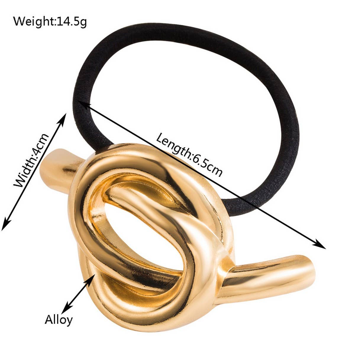 MINIMALIST METAL SHINY GEOMETRIC KNOT HAIR TIE_CWAHA6184