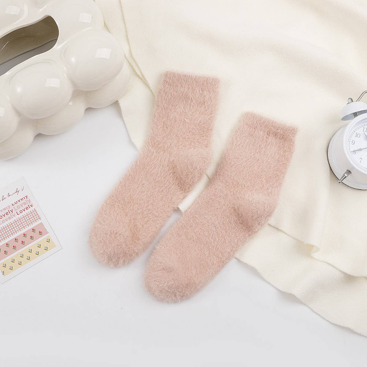 Winter Warm Mid-Tube Socks Solid Color Socks_Cwms0970