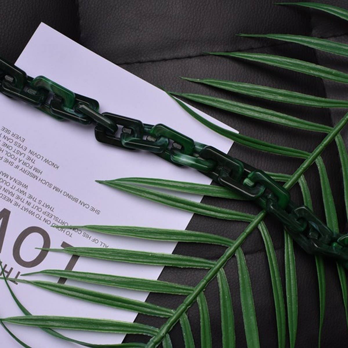 ACRYLIC SQUARE MULTI COLOR BAG CHAIN BAG STRAP_CWMM5093