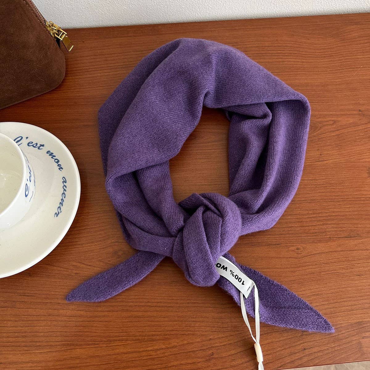 100% Merino Wool Triangle Scarf Wrap_Cwov00280