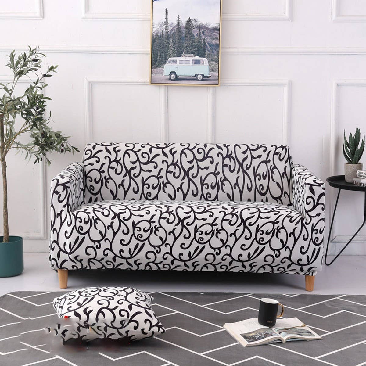 STRETCH SOFA COVER FULL WRAP CHINESE STYLE_CWMM8312
