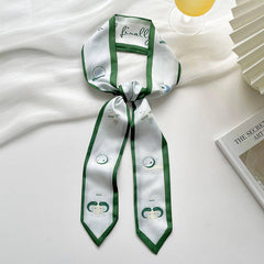 Zodiac Print Skinny Scarf For Hair And Bag Tie_Cwasc0736
