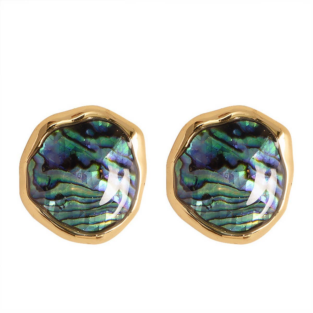 NATURAL ABALONE SHELL SILVER NEEDLE EARRINGS_CWMM4295