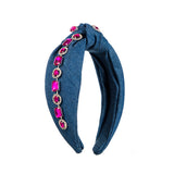 SIMPLE RHINESTONE KNOT DENIM HEADBAND_CWAHA2127