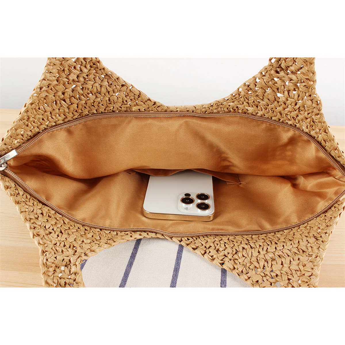 HOLLOW PAPER ROPE LARGE CAPACITY STRAW BAG_CWAB2011