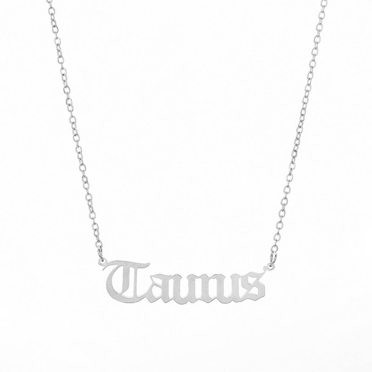 STAINLESS STEEL ZODIAC PENDANT CLAVICLE NECKLACE_CWMM2719