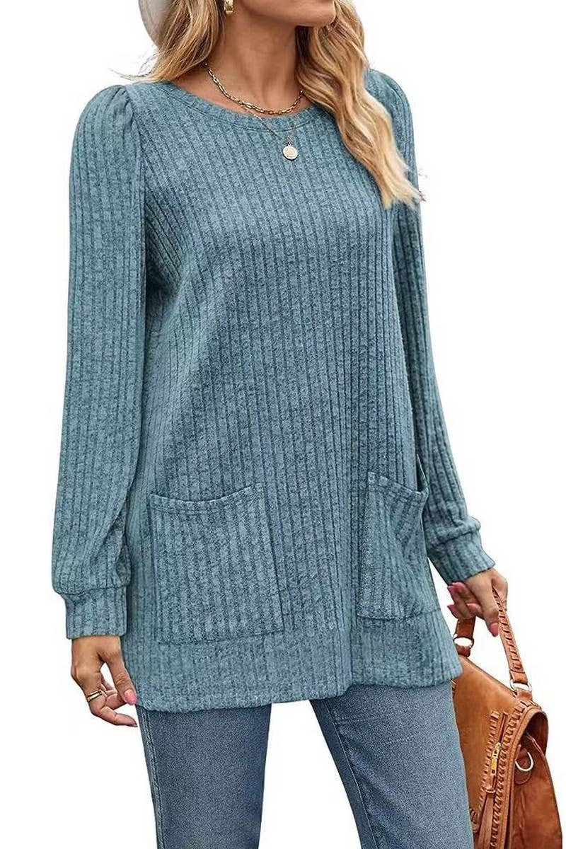 Women Casual Puff Sleeve Shirt_Cwtstl0781