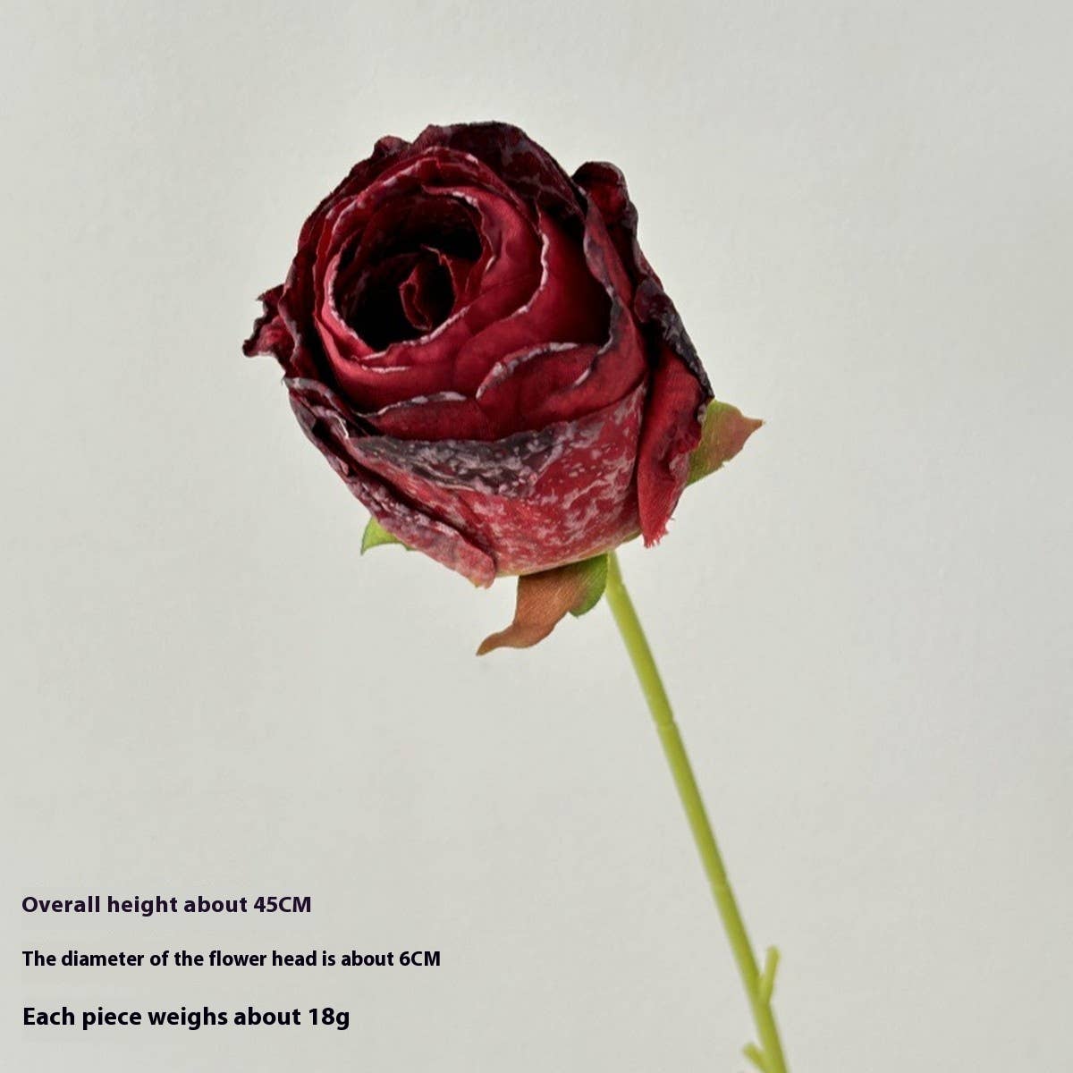 Vintage Burnt Edge Rose Faux Flower Bouquet_Cwmm6584