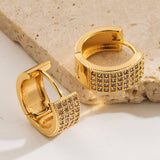 CREATIVE GEOMETRIC GOLD PLATED HOOP EARRINGS_CWMM8522