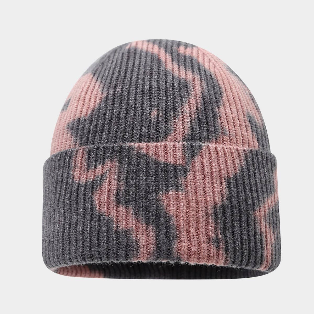 Tie Dye Knit Beanie Women Street Style Winter_Cwah04733