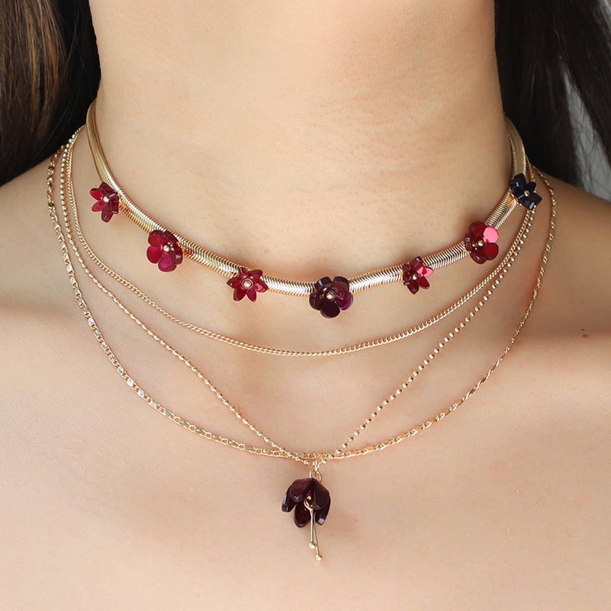 FASHIONABLE AND VERSATILE EARRING AND NECKLACE SET_CWAJE2833