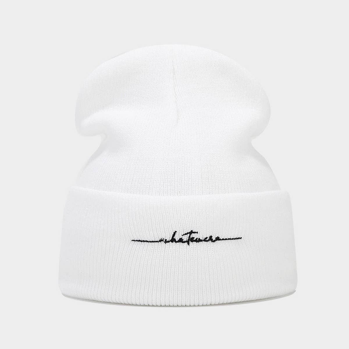 Winter Fashion Letter Embroidery Knitted Hat_Cwah2123