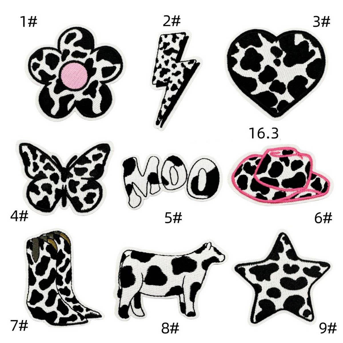 CARTOON COW CUTE EMBROIDERED PATCH_CWMM4064