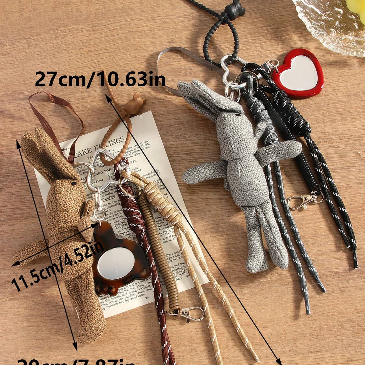 HANDMADE WOVEN BUNNY KEYCHAIN CUTE BAG CHARM GIFT_CWMM7627