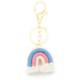 HANDMADE COTTON KEYCHAIN 3 8CM RAINBOW BOHO PENDANT_CWAB5072
