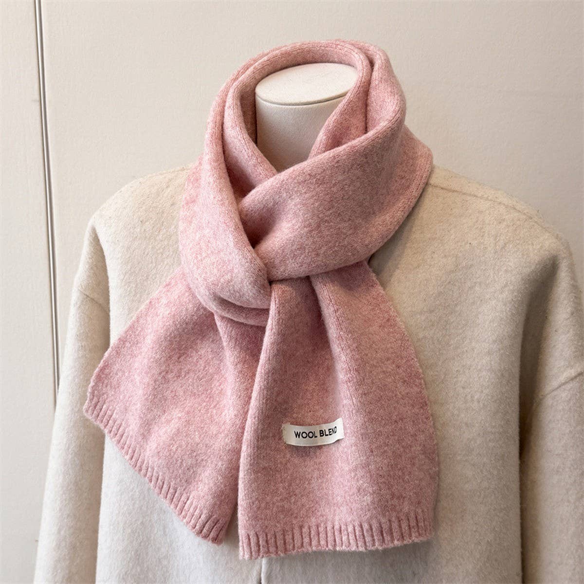 Solid Knit Scarf Soft Warm Winter Shawl_Cwasc03456