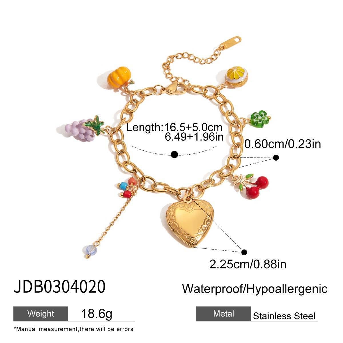 LUXURY 18K GOLD GRAPE DROP PENDANT BRACELET_CWAJE4830