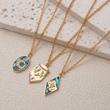 STAR MOON PENDANT LONG STATEMENT NECKLACE_CWMM6970