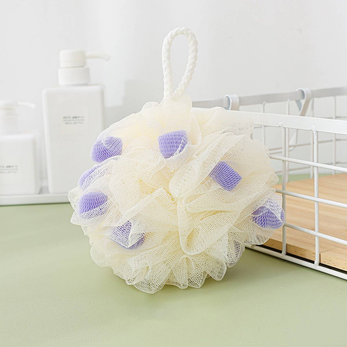 BATH POUF SPONGE BATH FLOWER SOFT BATH BALL_CWMM3330