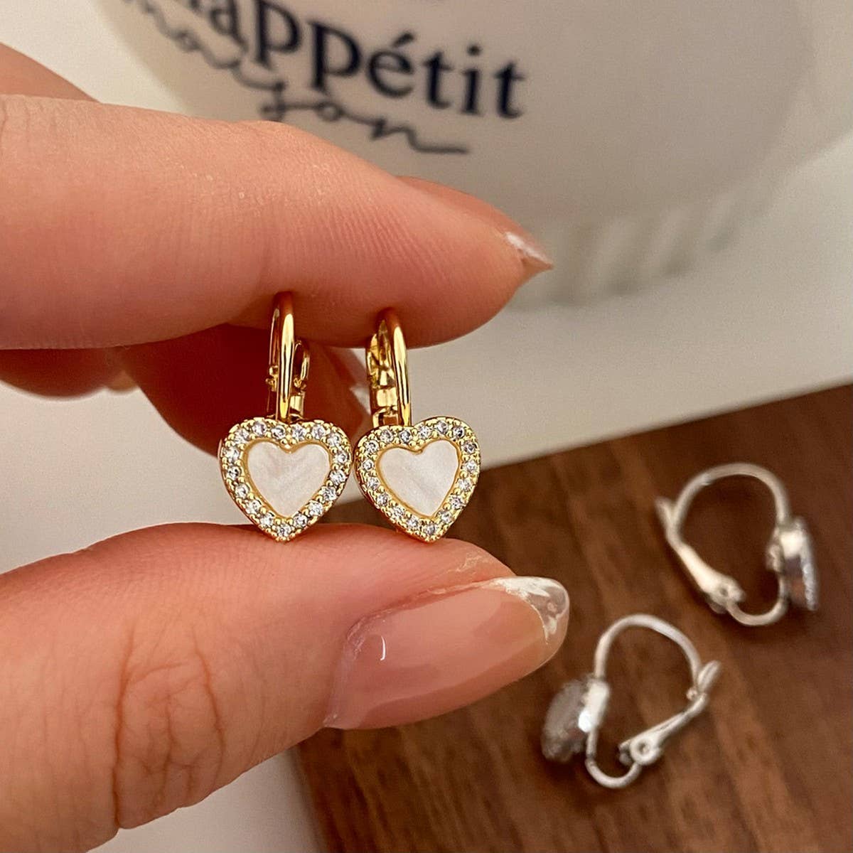 Valentines Day High-End Zircon Heart Earrings