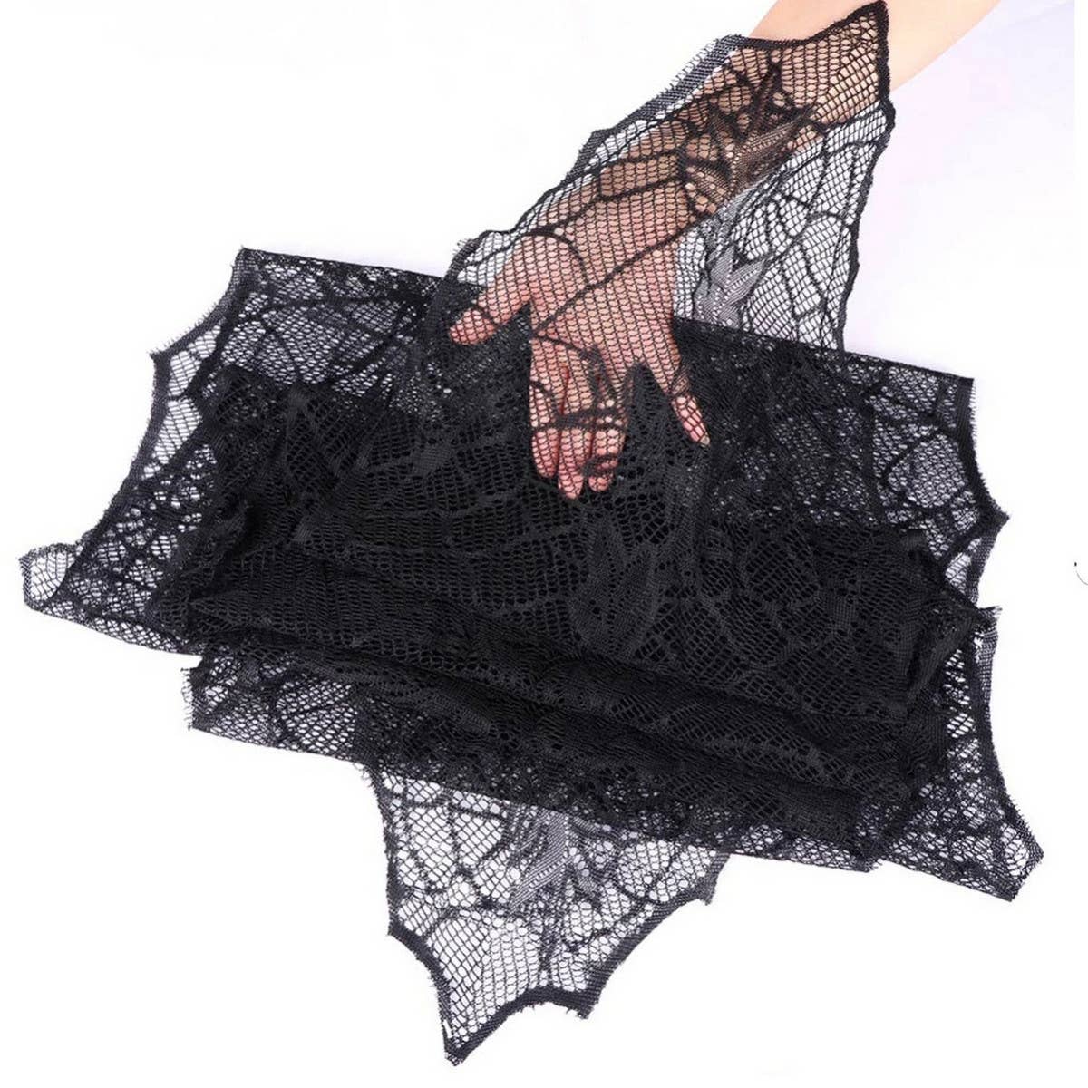 HALLOWEEN BLACK LACE SPIDER WEB WALLPAPER_CWMM1723