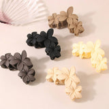 3 FLOWER MATTE PETAL HAIR CLAW VINTAGE ELEGANT_CWMM4989