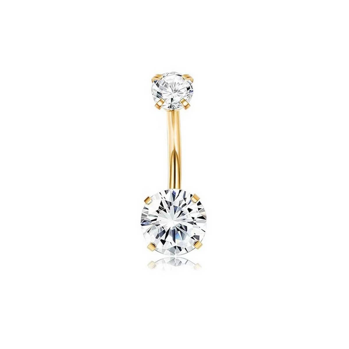 DOUBLE CZ BALL BELLY RING PRONG SET DESIGN_CWMM9189
