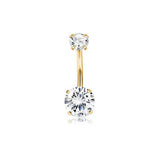DOUBLE CZ BALL BELLY RING PRONG SET DESIGN_CWMM9189
