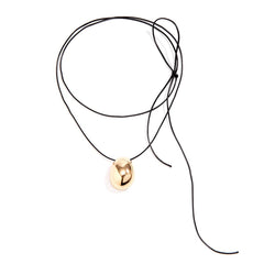 DRAWN WAX THREAD NECKLACE WITH PENDANT_CWAJE1160