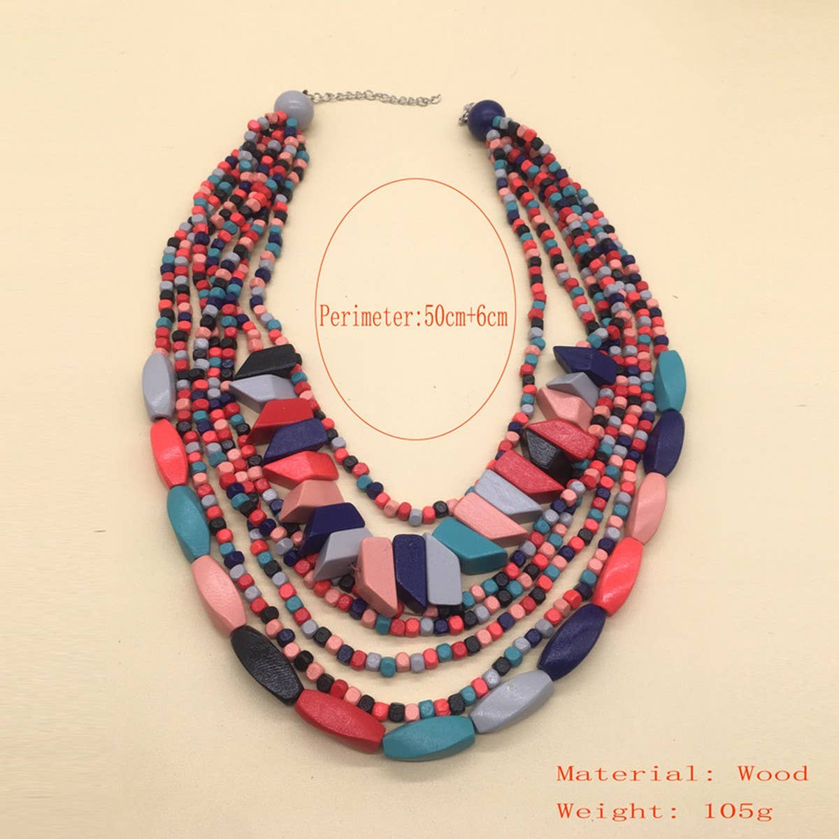COLORFUL WOODEN MULTI LAYERED LONG NECKLACE_CWMM4557