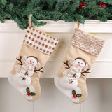 LARGE SNOWMAN CHRISTMAS SOCK STRIPED GIFT BAG_CWMS1445