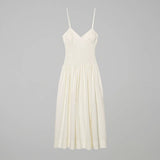 Temperament V-Neck Halter Stitching Poplin Dress