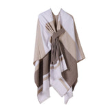 FAUX CASHMERE SHAWL ALL MATCH CLOAK WITH TIES_CWASC2173