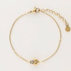 HEART PLATED HIGH GRADE ZIRCON BRACELET_CWMM5525