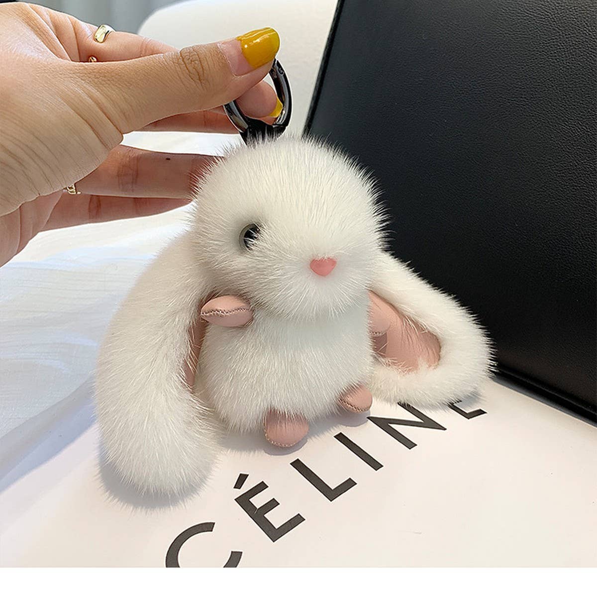 CUTE LONG EARED BUNNY BAG PENDANT KEYCHAIN_CWMM2485