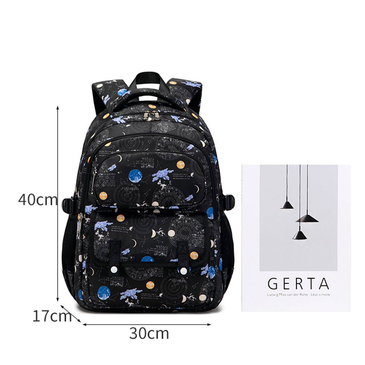 BACKPACKS FOR SCHOOL SPACE PRINT LIGHTWEIGHT BAG_CWAB5461