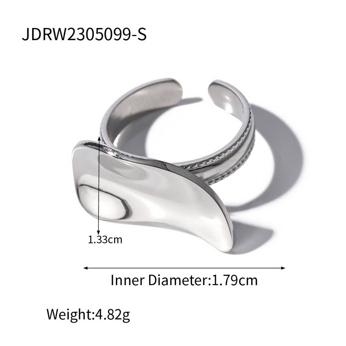 SIMPLE STAINLESS STEEL DROP SHAPED RINGS_CWAJE1248