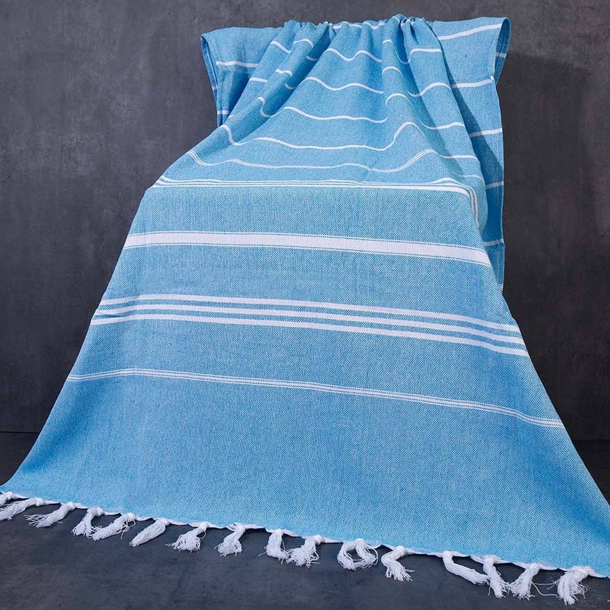 STRIPED TASSEL BATH TOWEL SOFT ABSORBENT LARGE_CWMM7665