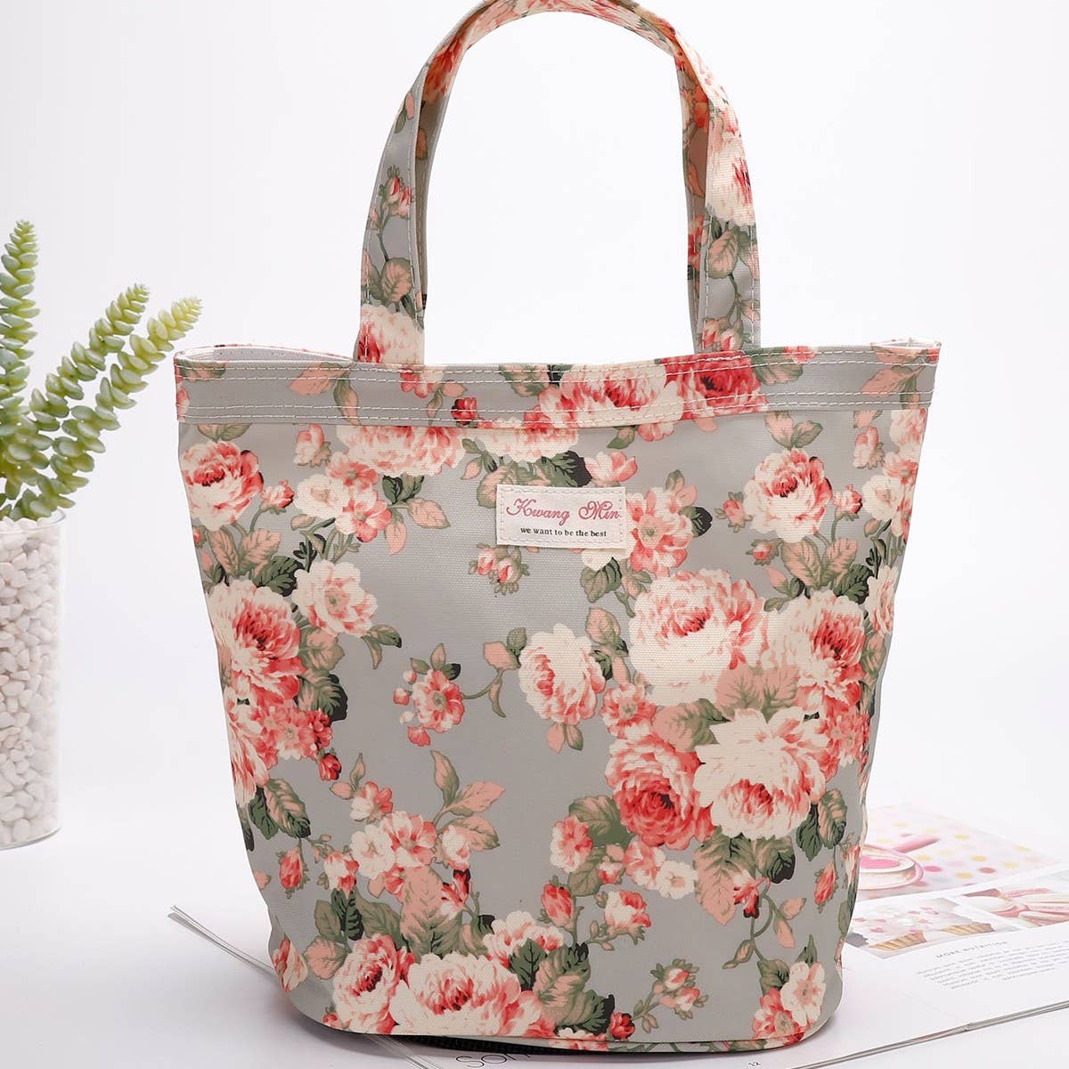 FLOWER PATTERN PORTABLE WASH BAG MAKEUP BAG_CWAB1736