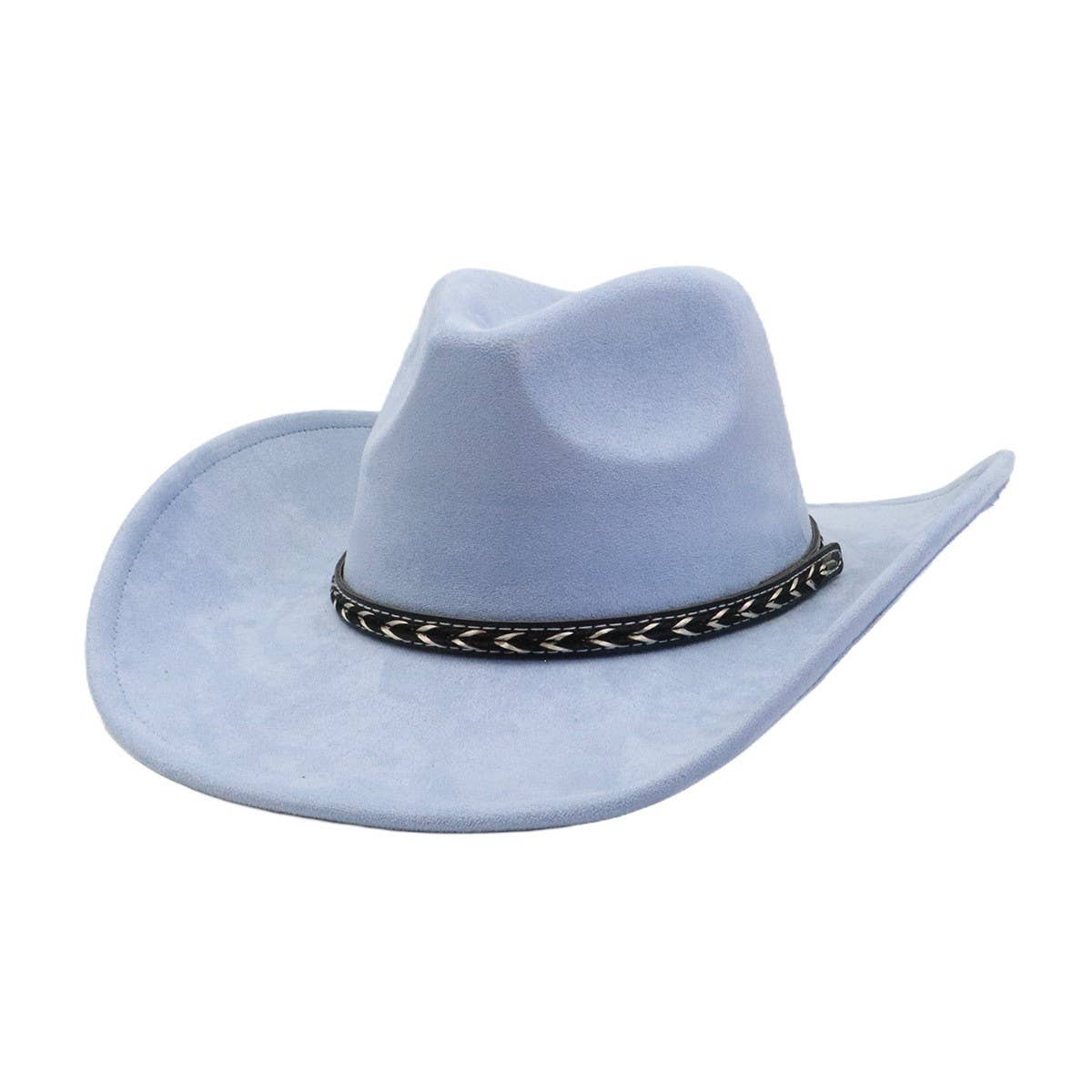 Unisex Western Suede Cowboy Fedorahat Ethnic Style_Cwah04398