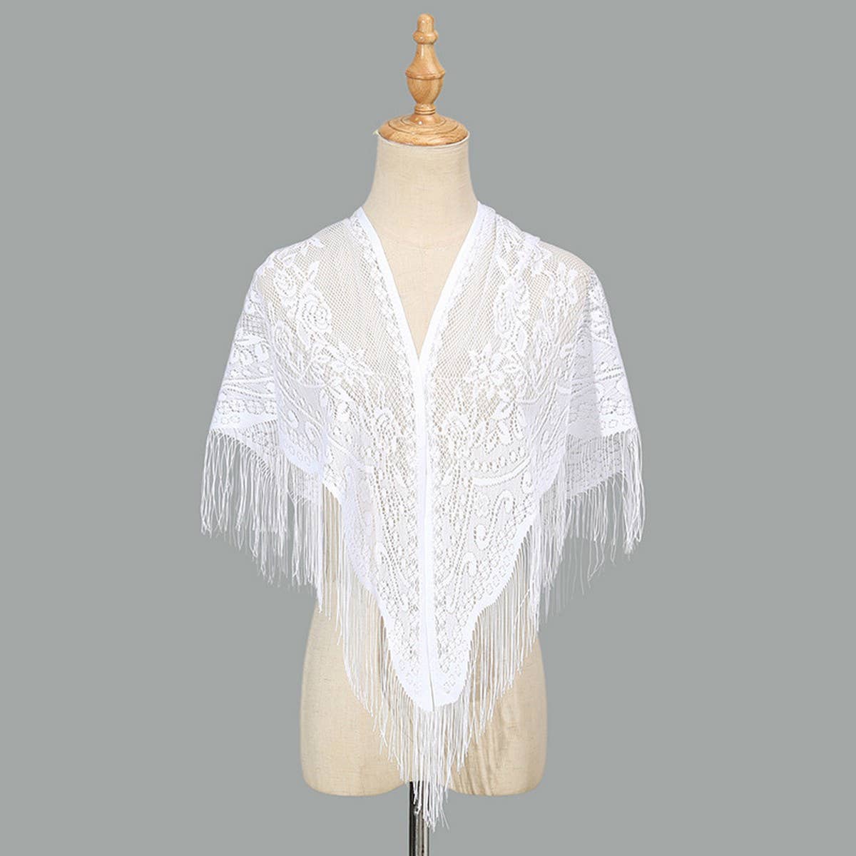 SUMMER WAISTCOAT HOLLOW TASSEL TRIANGLE SHAWL_CWMM1997